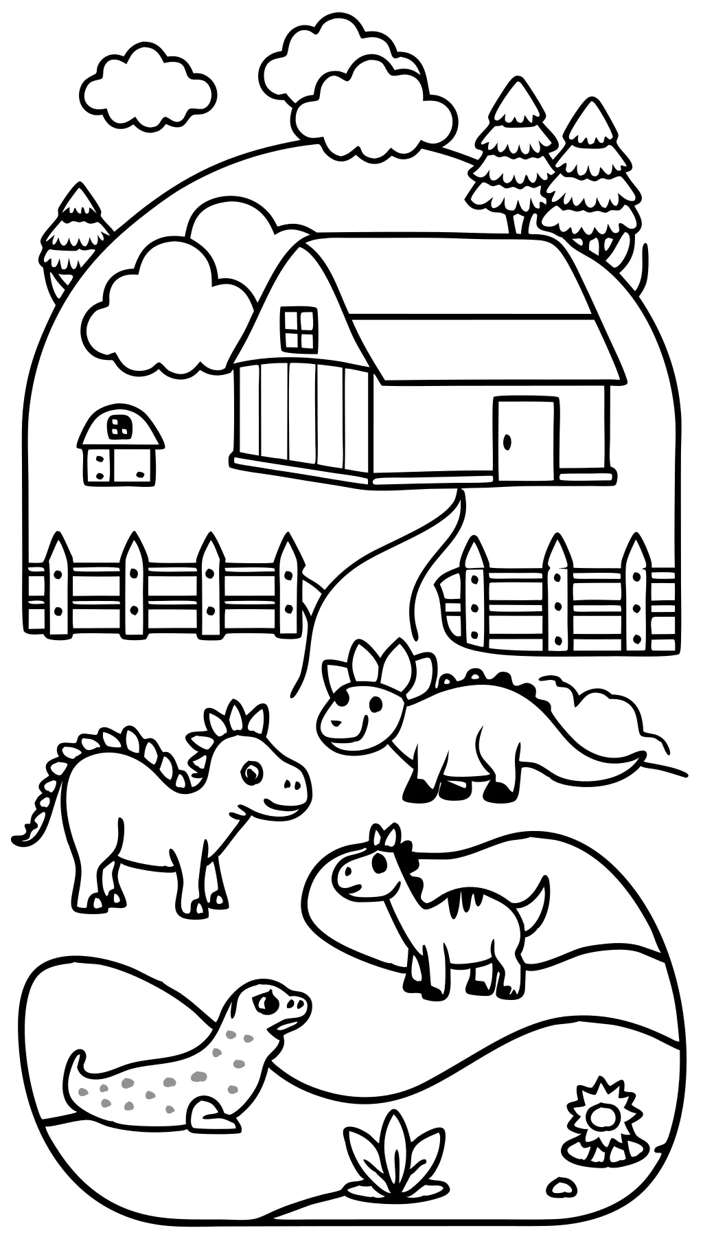 Páginas para colorear de Dino Ranch